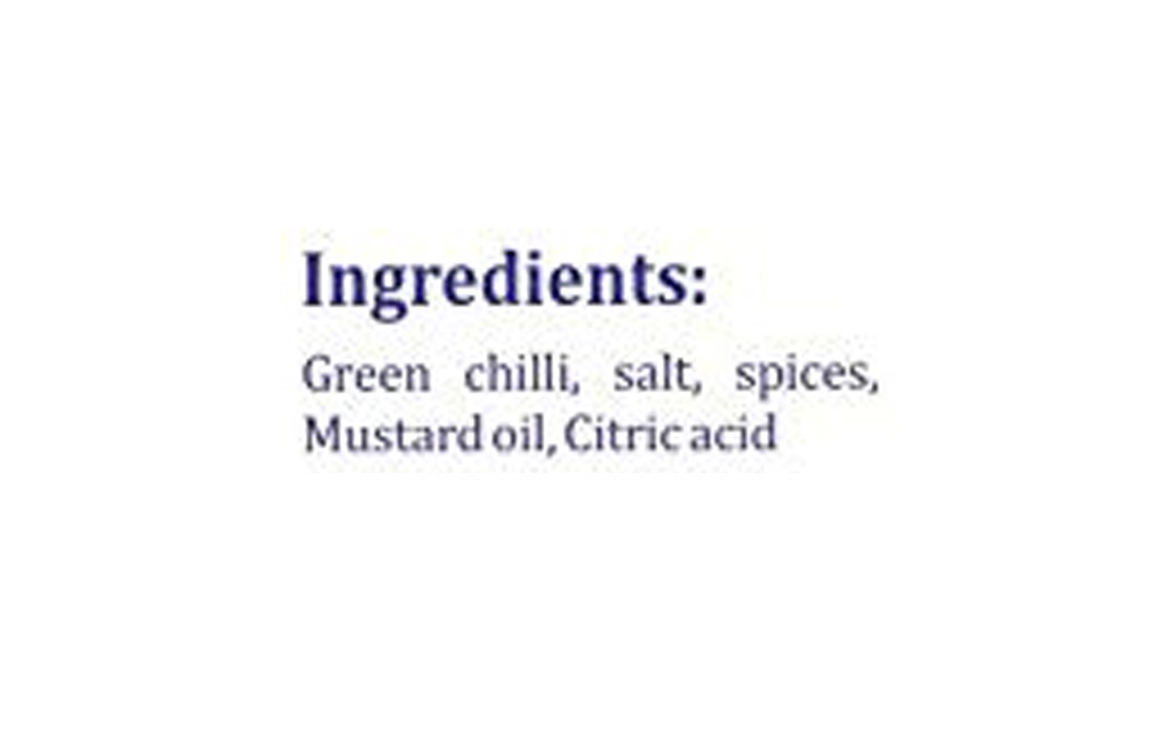 Arena Organica Green Chilli Pickle    Plastic Jar  200 grams